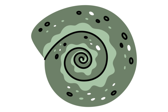 Download Green Tropical Spiral Seashell. Mollusk - Tropical Collection