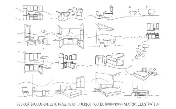 Download Continuous One Line Drawing of Interior - Continuous Collection