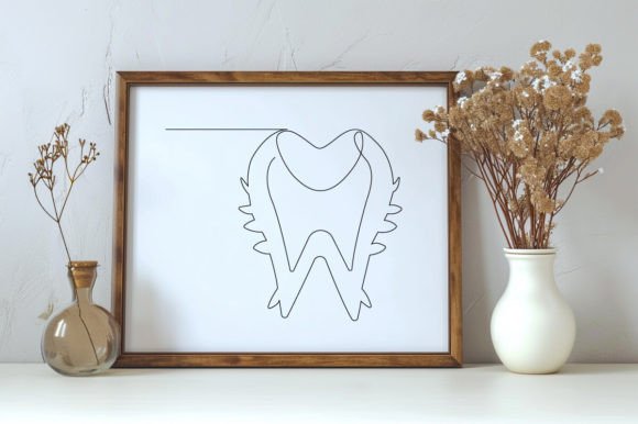 Download Continuous One Line Art Healthy Tooth - Continuous Collection