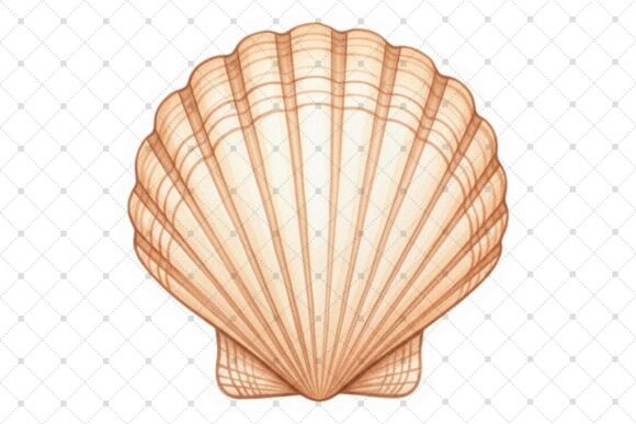 Download Detailed Illustration of a Scallop Shell - Illustration Collection