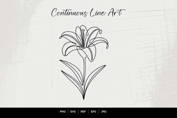 Download Lily Flower Continuous Line Art - Continuous Collection