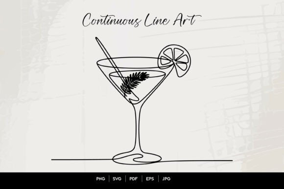 Download Continuous Line Cocktail Glass - Continuous Collection