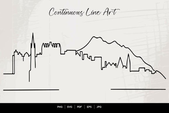 Download Edinburgh Skyline Continuous Line Art – - Continuous Collection