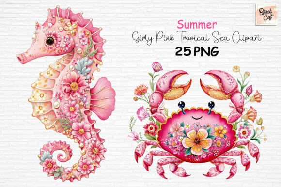Download Girly Pink Tropical Sea Summer Clipart - Premium Resources