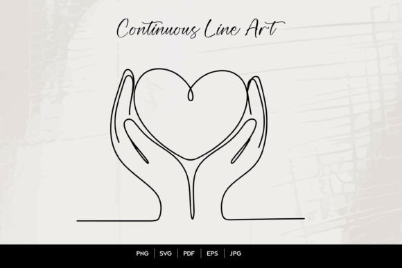 Download Hands Holding Heart Continuous Line Art - Continuous Collection