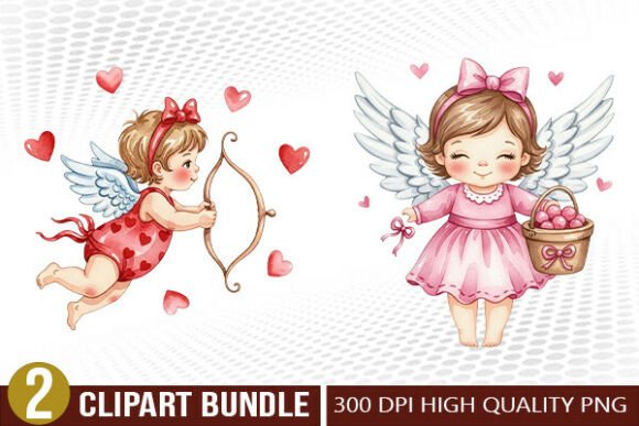 Download Cute Cupid Valentine Illustration Set - Illustration Collection