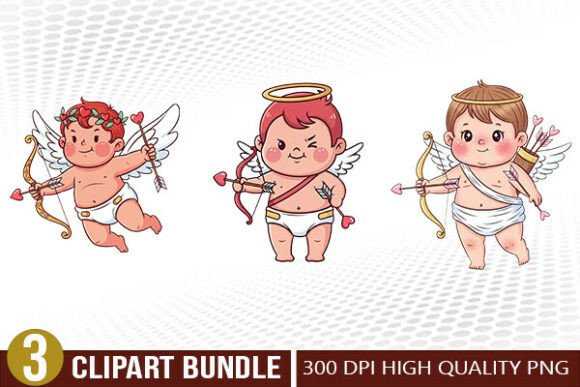 Download Cupid Angel Valentine Illustration Set - Illustration Collection