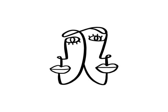 Download Line Continuous Face Contemporary Art - Continuous Collection
