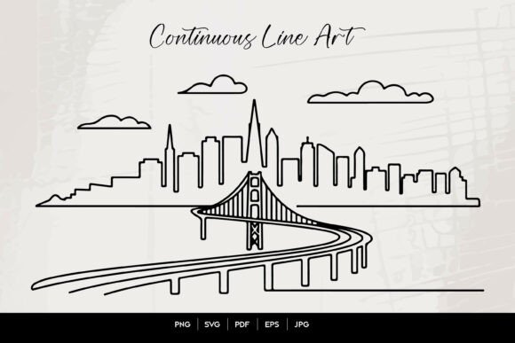 Download San Francisco Skyline Continuous Line Ar - Continuous Collection