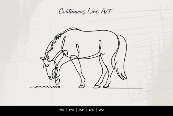 Download Continuous Line Horse Grazing - Premium Resources
