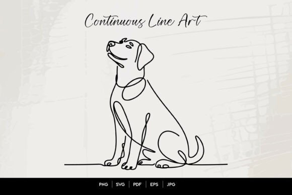 Download Sitting Dog Continuous Line Art - Continuous Collection